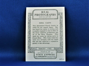 Real Photographs Collector Cards - 1939 - Series Two - #23 Nona Casty