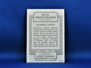 Real Photographs Collector Cards - 1939 - Series Two - #41 Katherine Lampson