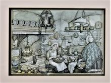 Load image into Gallery viewer, Paper Tole - 3D - Decoupage - Anton Pieck - Green Kitchen Scene
