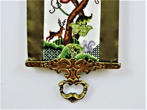 MXB Crafts - Jacobean Cross Stitch Bell Pull