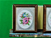 Charger l&#39;image dans la galerie, MXB Crafts - Cross-Stitch - Framed Floral Designs x 4
