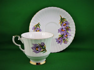 Tea Cup - Royal Windsor - Prairie Crocus - Fine Bone China Tea Cup and Matching Saucer