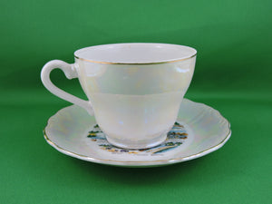 Tea Cup - Lusterware Yellowstone Park Souvenir - Fine Bone China Tea Cup and Matching Saucer