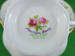 Tea Cup - Royal Albert - American Beauty - Fine Bone China Tea Cup and Matching Saucer