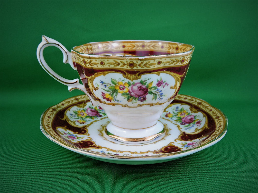 Tea Cup - Royal Albert - Lady Hamilton - Fine Bone China Tea Cup and Matching Saucer