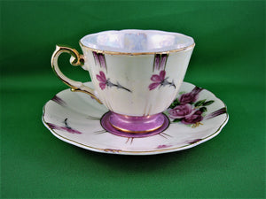 Tea Cup - Made in Japan - Iridescent Lusterware - Fine Bone China Tea Cup and Matching Saucer