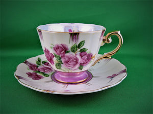 Tea Cup - Made in Japan - Iridescent Lusterware - Fine Bone China Tea Cup and Matching Saucer