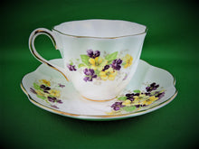 Charger l&#39;image dans la galerie, Tea Cup - Salisbury - Yellow and Purple Design - #1995 - China Tea Cup and Matching Saucer
