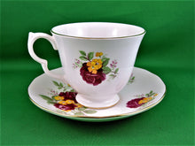 Charger l&#39;image dans la galerie, Tea Cup - Royal Vale - #8613 - Burgundy Roses - Fine Bone China Tea Cup and Matching Saucer
