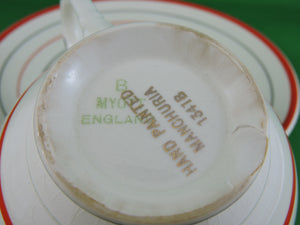 Tea Cup - Myott, Son & Co Ltd - Manchuria 1341B - Hand Painted - Tea Cup and Saucer