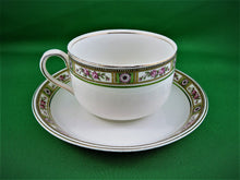 Charger l&#39;image dans la galerie, Tea Cup - Johnson Bro. - White with Floral Band - Fine Bone China Tea Cup and Matching Saucer
