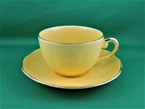 Tea Cup - Royal Leighton - Yellow - Fine Bone China Tea Cup and Matching Saucer