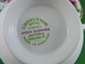 Tea Cup - Grosvenor - High Summer - Fine Bone China Tea Cup and Matching Saucer