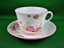 Load image into Gallery viewer, Tea Cup - Phoenix - Pastel Pink Flowers - Fine Bone China Tea Cup and Matching Saucer
