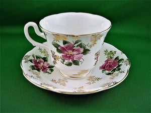 Tea Cup - Royal Stuart - Spencer Stevenson - Pink Floral Design - China Tea Cup and Saucer