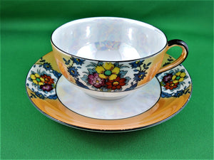 Tea Cup - Noritake M - Hand Painted - Lusterware - Fine Bone China Tea Cup and Matching Saucer