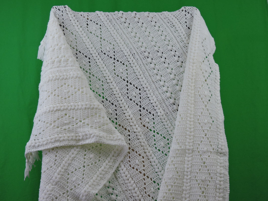 Quilts, Afghans, etc. - Beautiful Crocheted Afghan - White