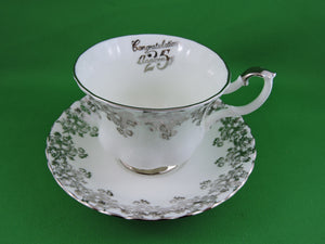 Tea Cup - Royal Albert - "Anniversary" - Fine Bone China Dainty Tea Cup and Matching Saucer