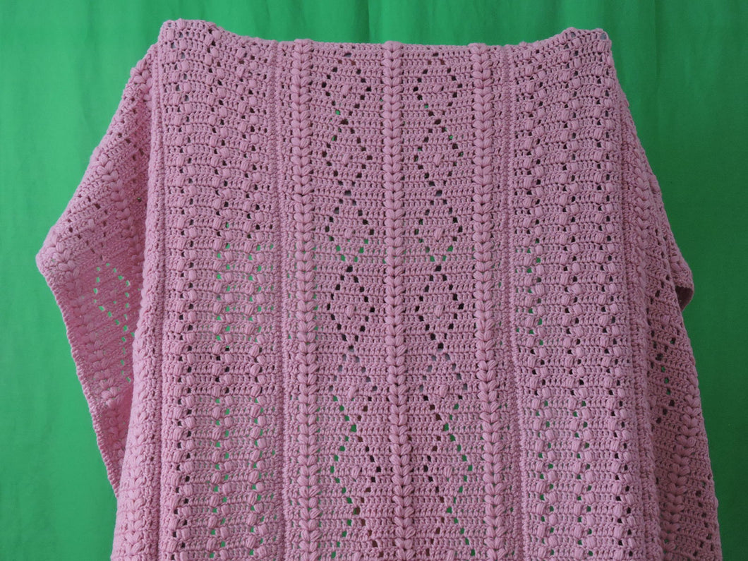 Quilts, Afghans, etc. - Beautiful Crocheted Afghan - Dusty Rose