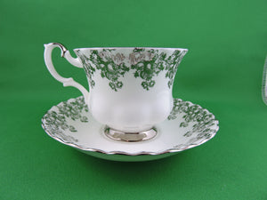 Tea Cup - Royal Albert - "Anniversary" - Fine Bone China Dainty Tea Cup and Matching Saucer