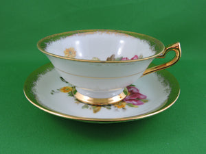 Tea Cup - Trimont Japan - Hand Painted - Fine Bone China Tea Cup and Matching Saucer