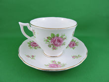 Charger l&#39;image dans la galerie, Tea Cup - Melba - White with Pink Roses - Fine Bone China Tea Cup and Matching Saucer
