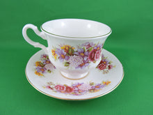 Charger l&#39;image dans la galerie, Tea Cup - Queen Anne - Pattern #8629 - Carnations - Fine Bone China Tea Cup and Matching Saucer
