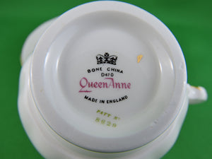 Tea Cup - Queen Anne - Pattern #8629 - Carnations - Fine Bone China Tea Cup and Matching Saucer