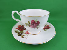 Charger l&#39;image dans la galerie, Tea Cup - Rosina - Red Roses - Fine Bone China Tea Cup and Matching Saucer
