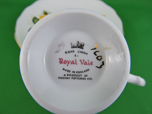 Tea Cup - Royal Vale - #7603 - Yellow Roses - Fine Bone China Tea Cup and Matching Saucer