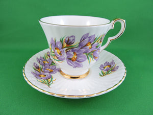 Tea Cup - Royal Windsor - Prairie Crocus - Fine Bone China Tea Cup and Matching Saucer