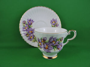 Tea Cup - Royal Windsor - Prairie Crocus - Fine Bone China Tea Cup and Matching Saucer