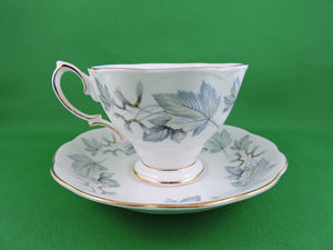 Tea Cup - Royal Albert - Silver Maple - Fine Bone China Tea Cup and Matching Saucer