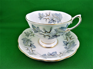 Tea Cup - Royal Albert - Silver Maple - Fine Bone China Tea Cup and Matching Saucer