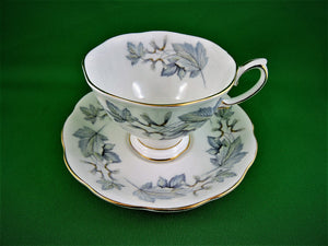 Tea Cup - Royal Albert - Silver Maple - Fine Bone China Tea Cup and Matching Saucer