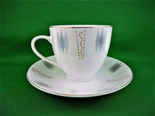 Charger l&#39;image dans la galerie, Tea Cup - Made in China - White/Gray with Gold - Fine Bone China Tea Cup and Matching Saucer
