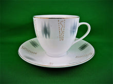 Charger l&#39;image dans la galerie, Tea Cup - Made in China - White/Gray with Gold - Fine Bone China Tea Cup and Matching Saucer
