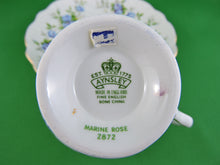 Charger l&#39;image dans la galerie, Tea Cup - Aynsley - Marine Rose 2872- Fine Bone China Tea Cup and Matching Saucer
