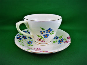 Tea Cup - Sutherland - Multi Floral Design - Fine Bone China Tea Cup and Matching Saucer