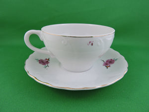 Tea Cup - Made in Japan - Delicate Pink Floral Design - Fine Bone China Tea Cup and Matching Saucer