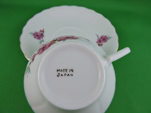 Tea Cup - Made in Japan - Delicate Pink Floral Design - Fine Bone China Tea Cup and Matching Saucer