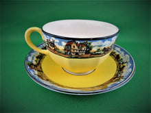 Load image into Gallery viewer, Tea Cup - Dicken Days - Stagecoach Pattern - Fine Bone China Tea Cup and Matching Saucer
