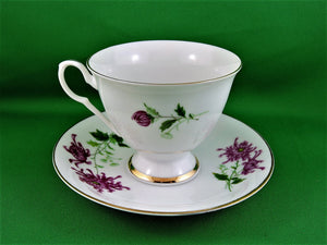 Tea Cup - Made in China - 9030 - Pink Floral Design - Fine Bone China Tea Cup and Matching Saucer