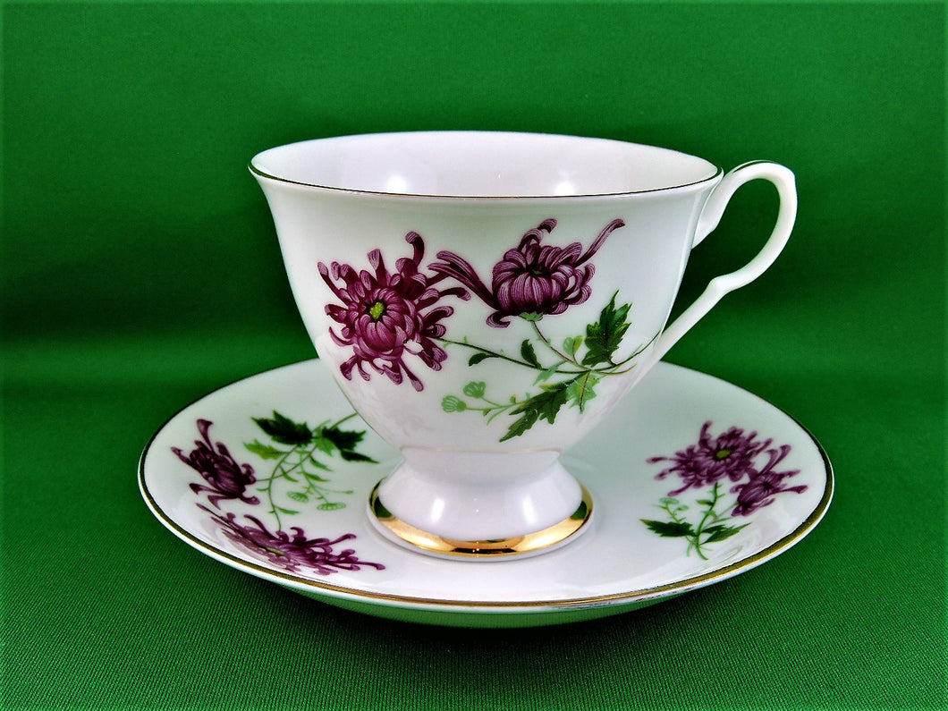 Tea Cup - Made in China - 9030 - Pink Floral Design - Fine Bone China Tea Cup and Matching Saucer