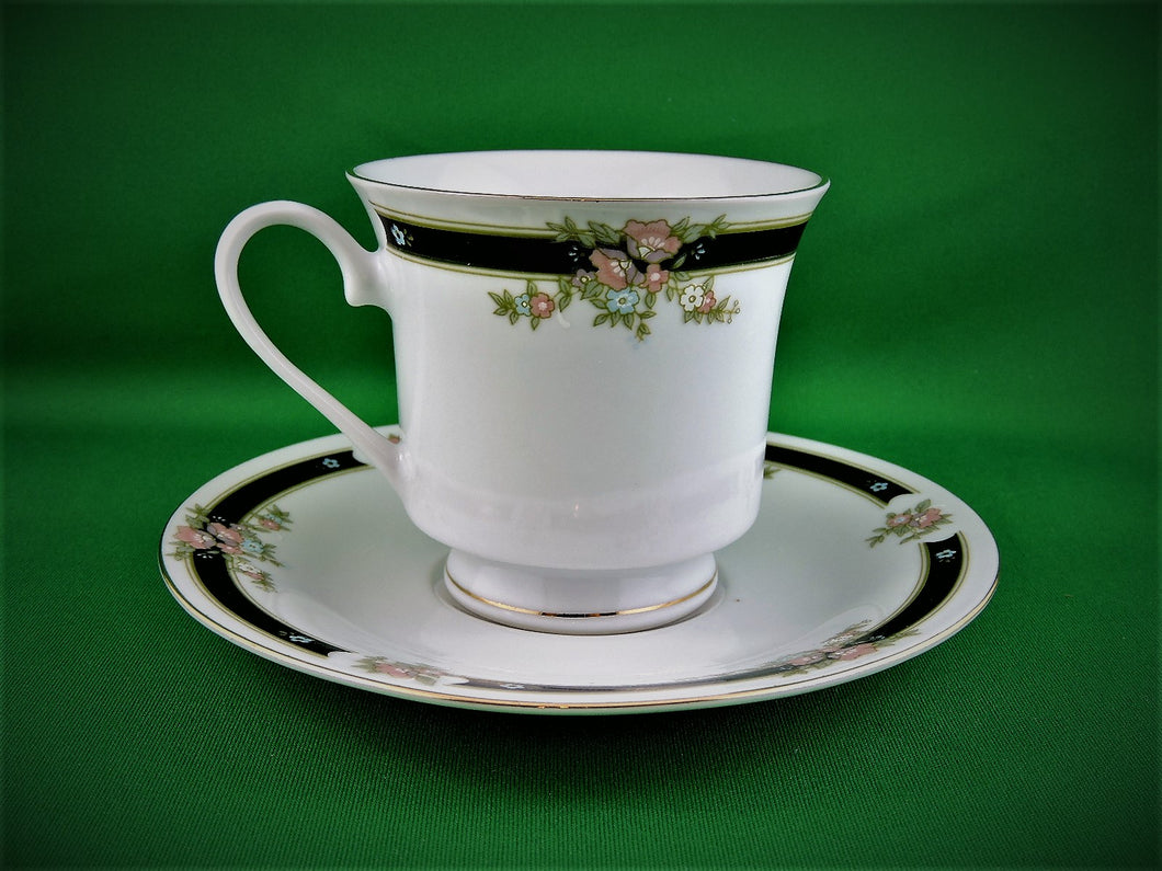 Tea Cup - Made in China - White with Floral Design - Fine Bone China Tea Cup and Matching Saucer