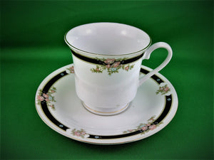 Tea Cup - Made in China - White with Floral Design - Fine Bone China Tea Cup and Matching Saucer