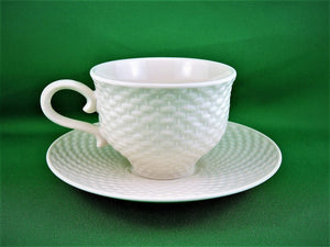 Tea Cup - Teleflora - Woven Basket Design - Fine Bone China Tea Cup and Matching Saucer