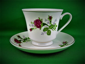 Tea Cup - Made in China - CL - Pink Roses - Fine Bone China Tea Cup and Matching Saucer