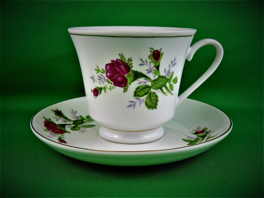 Tea Cup - Made in China - CL - Pink Roses - Fine Bone China Tea Cup and Matching Saucer