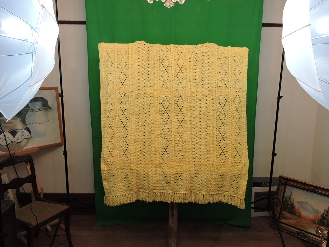 Quilts, Afghans, etc. - Beautiful Crocheted Afghan - Yellow
